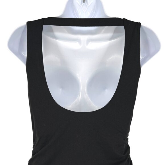 Susana Monaco Black Bodycon Sleeveless Stretchy Ruched Mini Dress Size Small - Picture 5 of 11